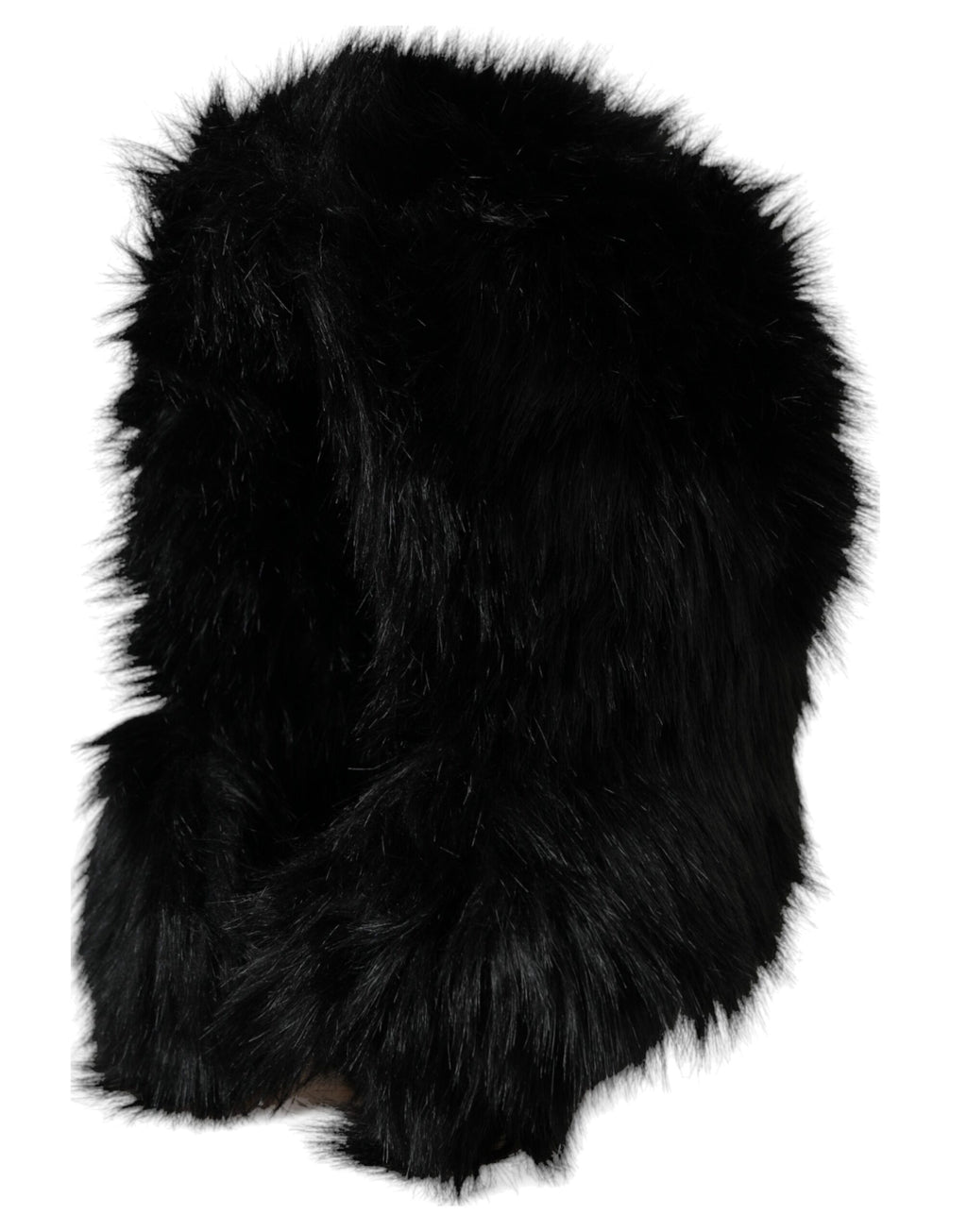 Dolce & Gabbana Black Faux Fur Whole Head Wrap Hat - Eljoys Fashion 