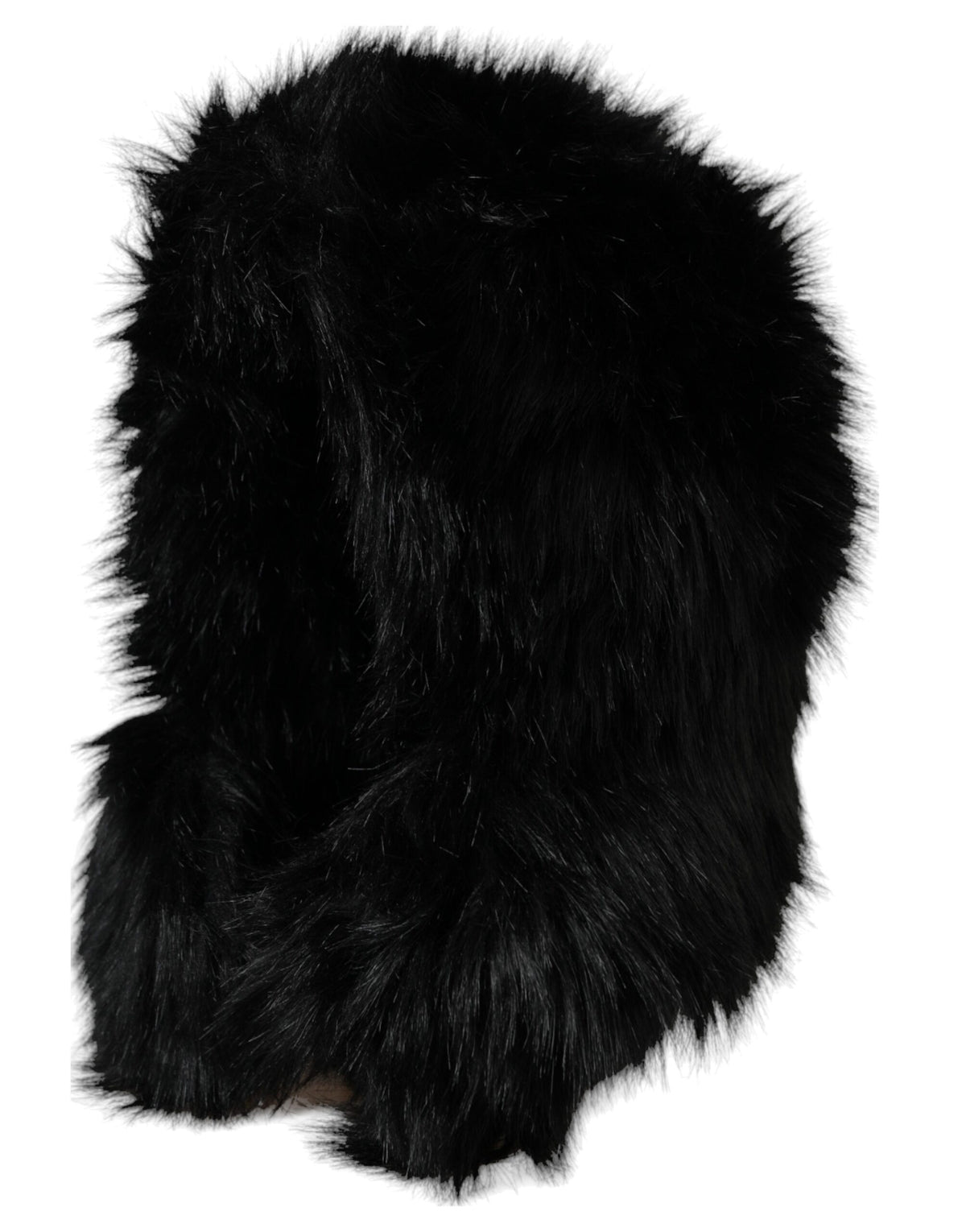Dolce & Gabbana Black Faux Fur Whole Head Wrap Hat - Eljoys Fashion 