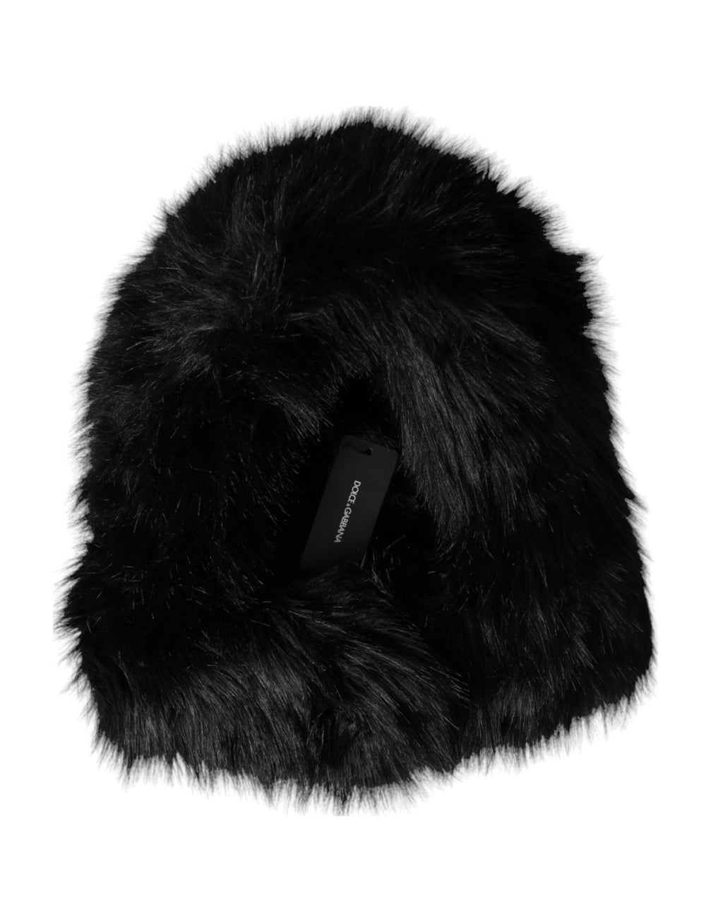Dolce & Gabbana Black Faux Fur Whole Head Wrap Hat - Eljoys Fashion 