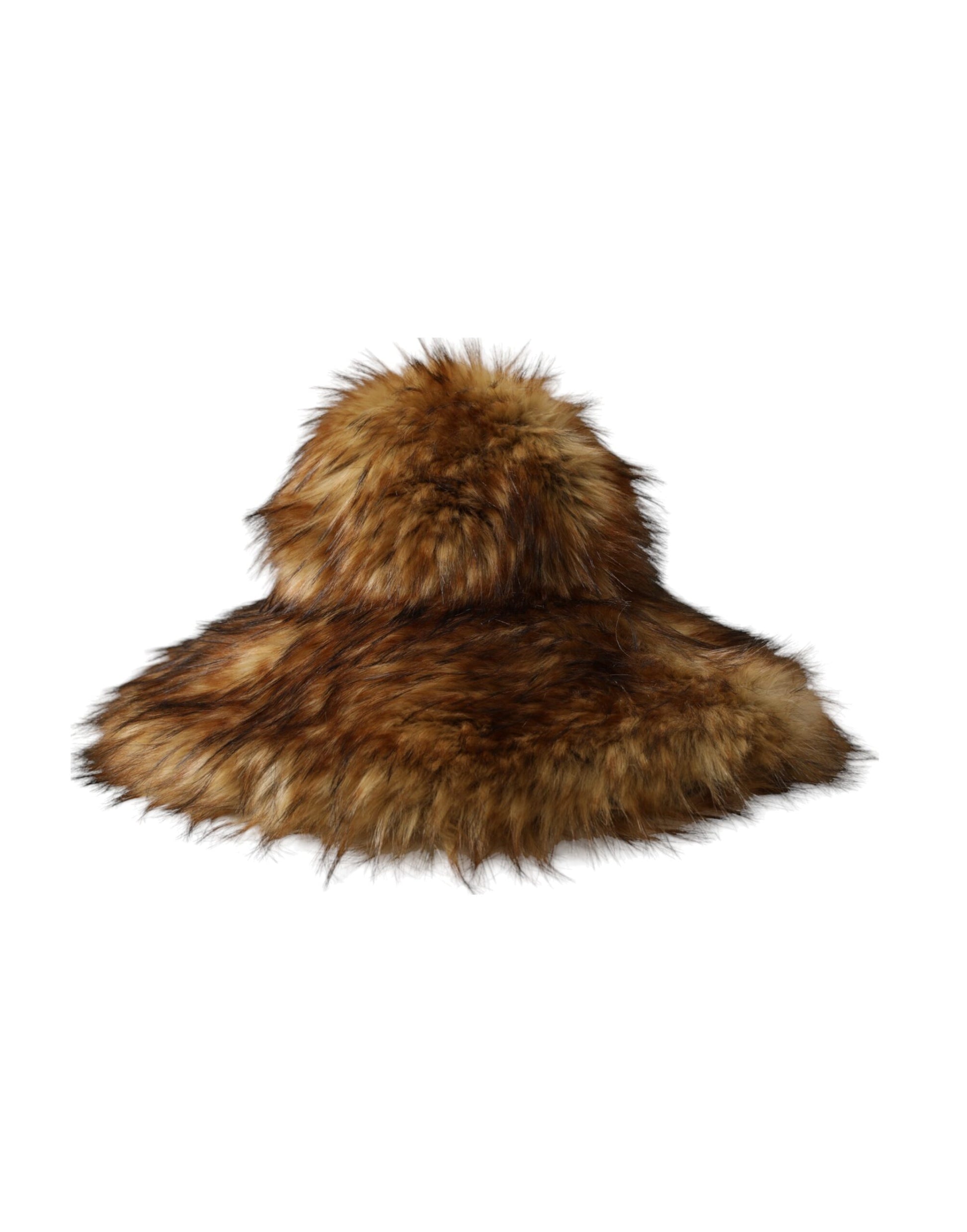 Dolce & Gabbana Brown Modacrylic Faux Fur Bucket Hat Dolce & Gabbana