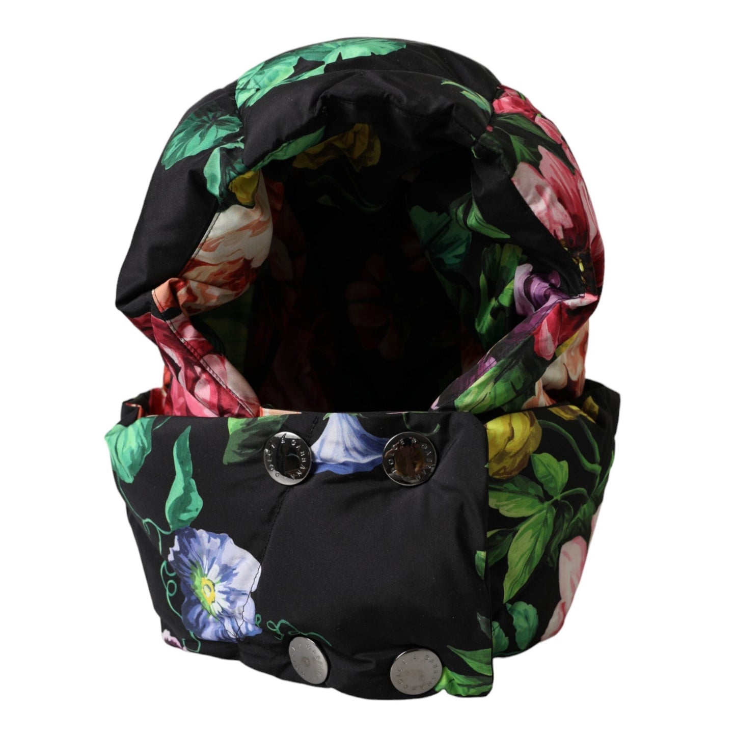 Dolce & Gabbana Black Floral Print Whole Head Wrap Hat