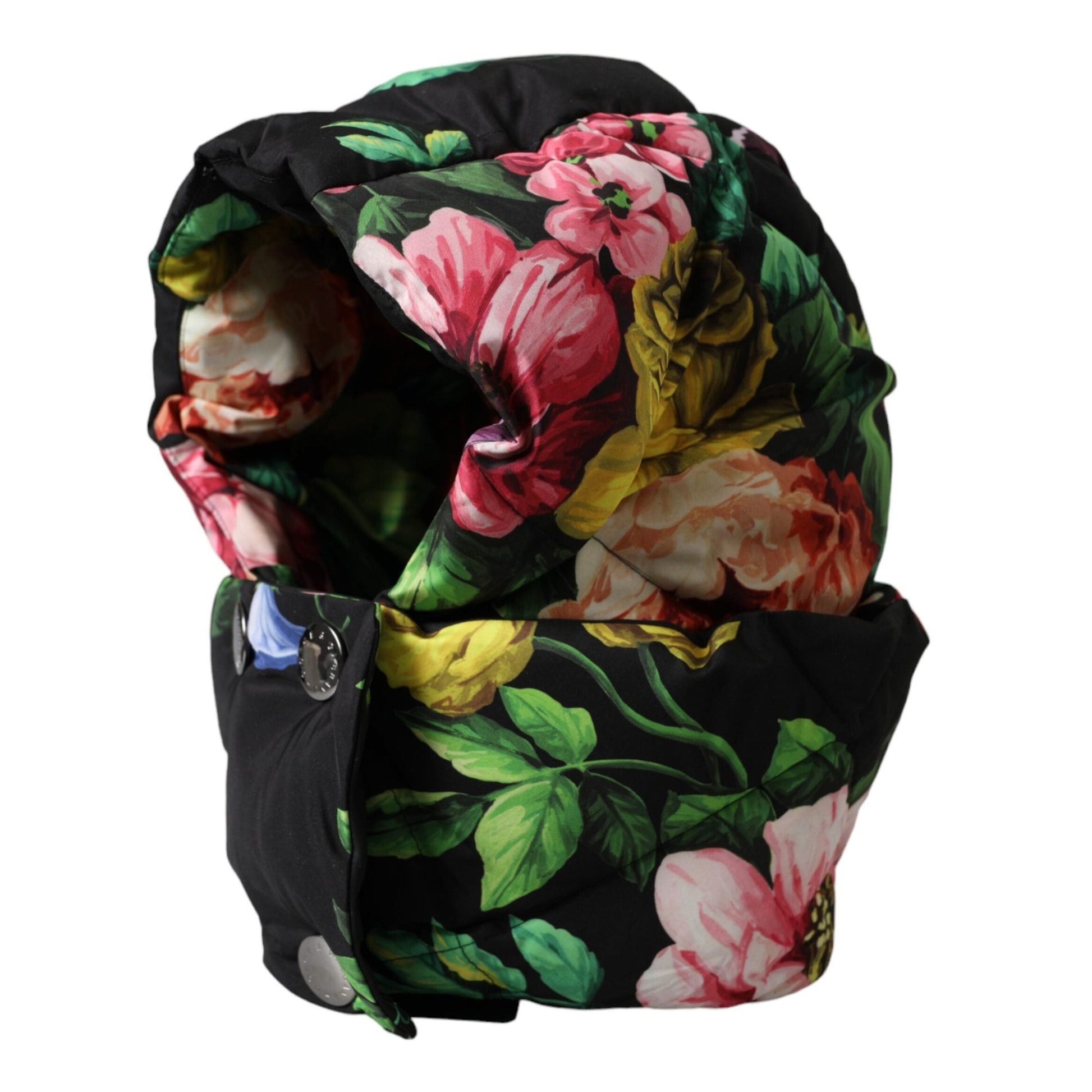 Dolce & Gabbana Black Floral Print Whole Head Wrap Hat