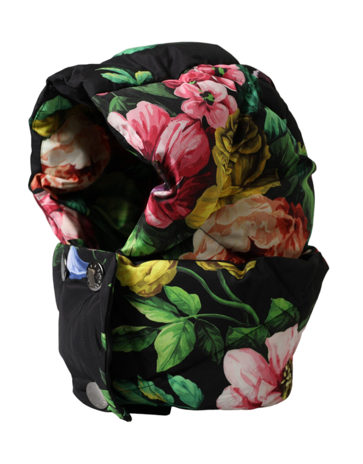 Dolce & Gabbana Black Floral Print Whole Head Wrap Hat - Eljoys Fashion 