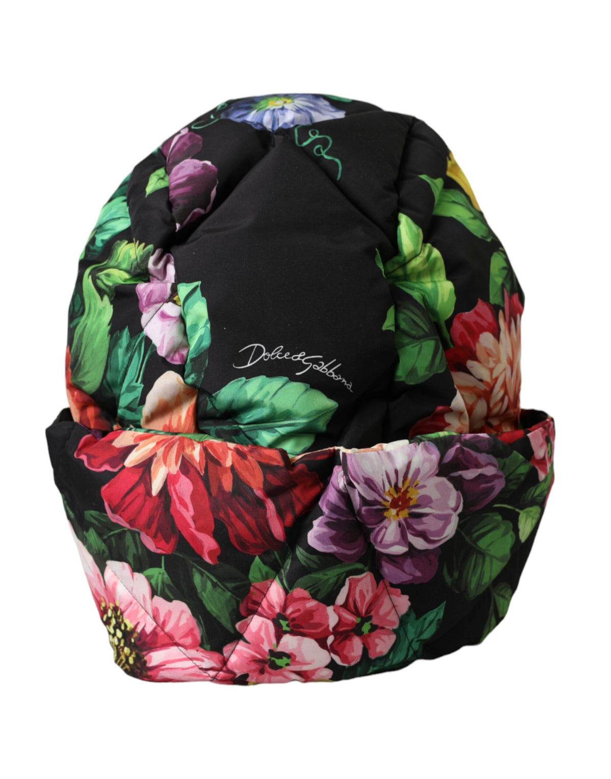 Dolce & Gabbana Black Floral Print Whole Head Wrap Hat - Eljoys Fashion 