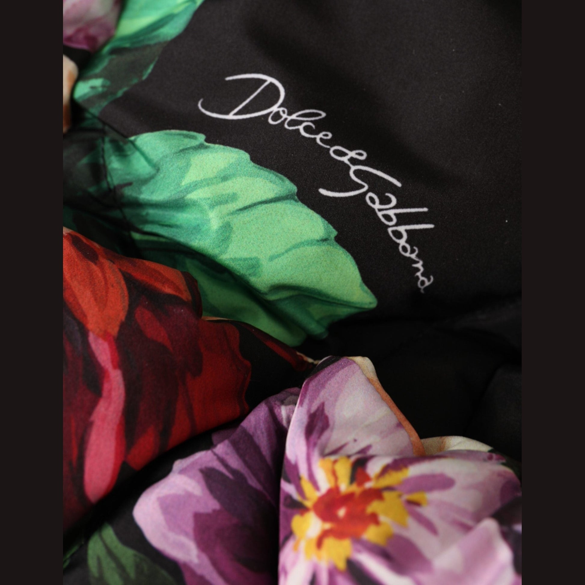 Dolce & Gabbana Black Floral Print Whole Head Wrap Hat