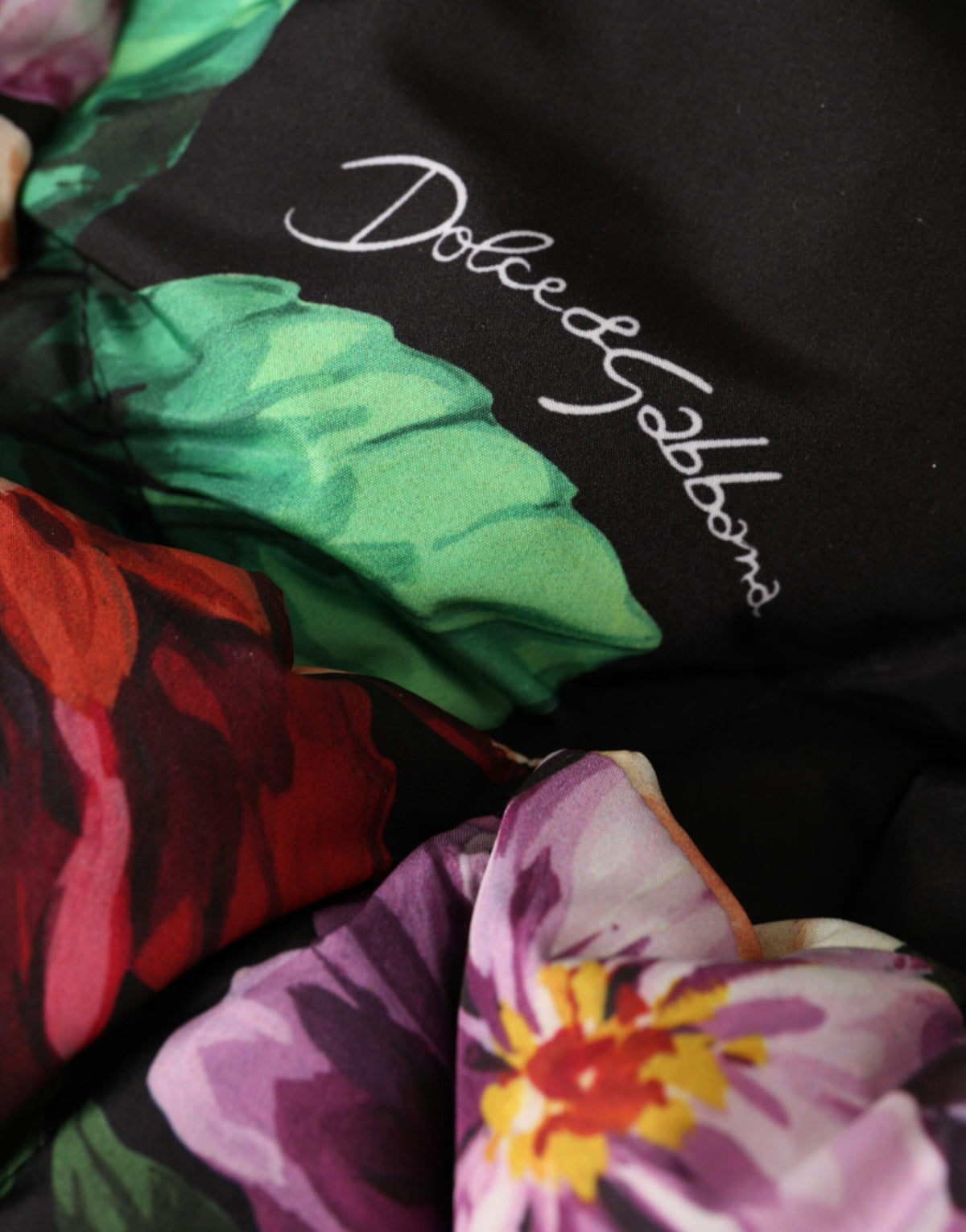 Dolce & Gabbana Black Floral Print Whole Head Wrap Hat - Eljoys Fashion 