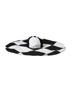 Dolce & Gabbana Black White Checkered Wide Brim Floppy Hat - Eljoys Fashion 
