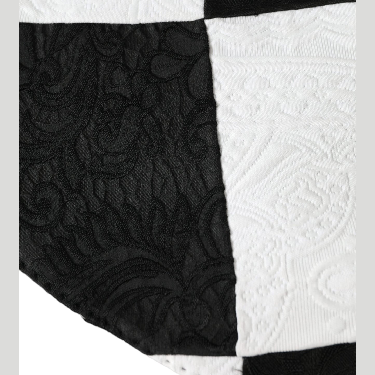 Dolce & Gabbana Black White Checkered Wide Brim Floppy Hat