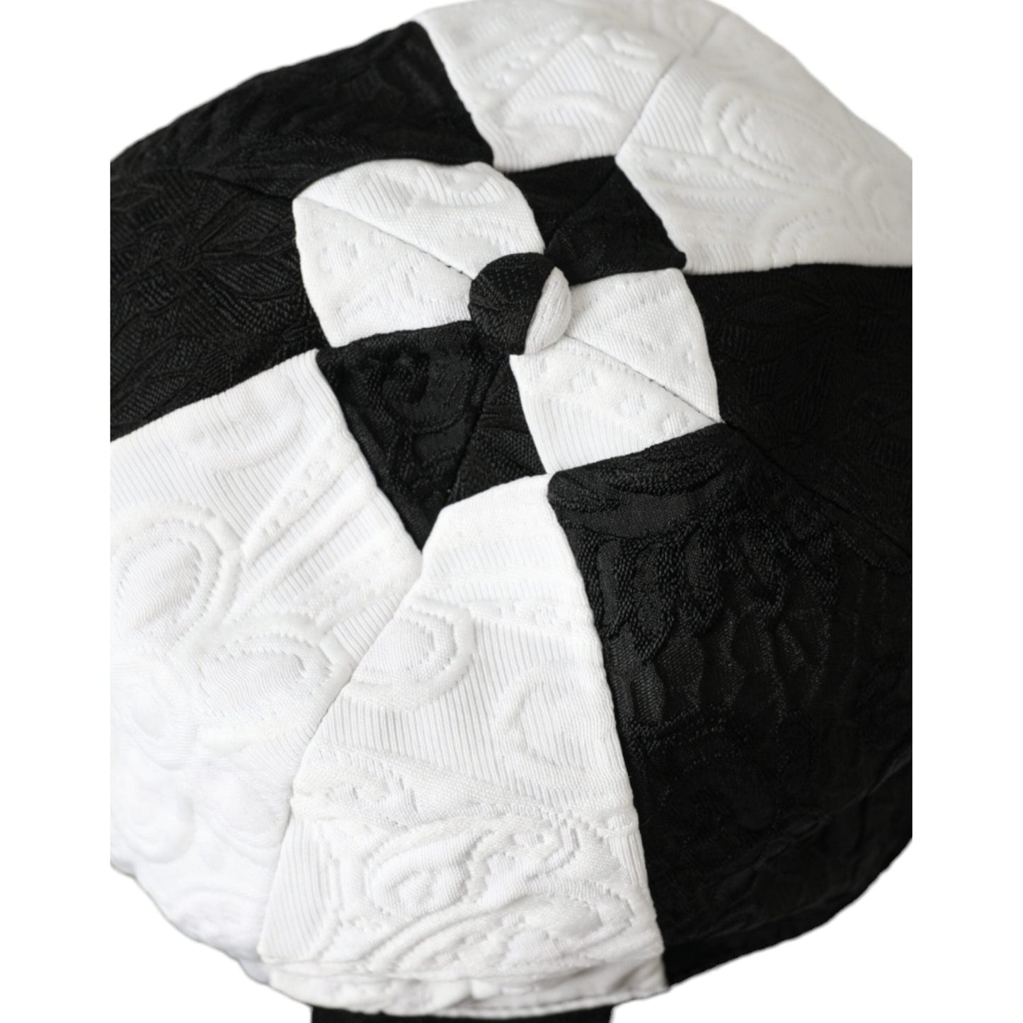 Dolce & Gabbana Black White Checkered Wide Brim Floppy Hat