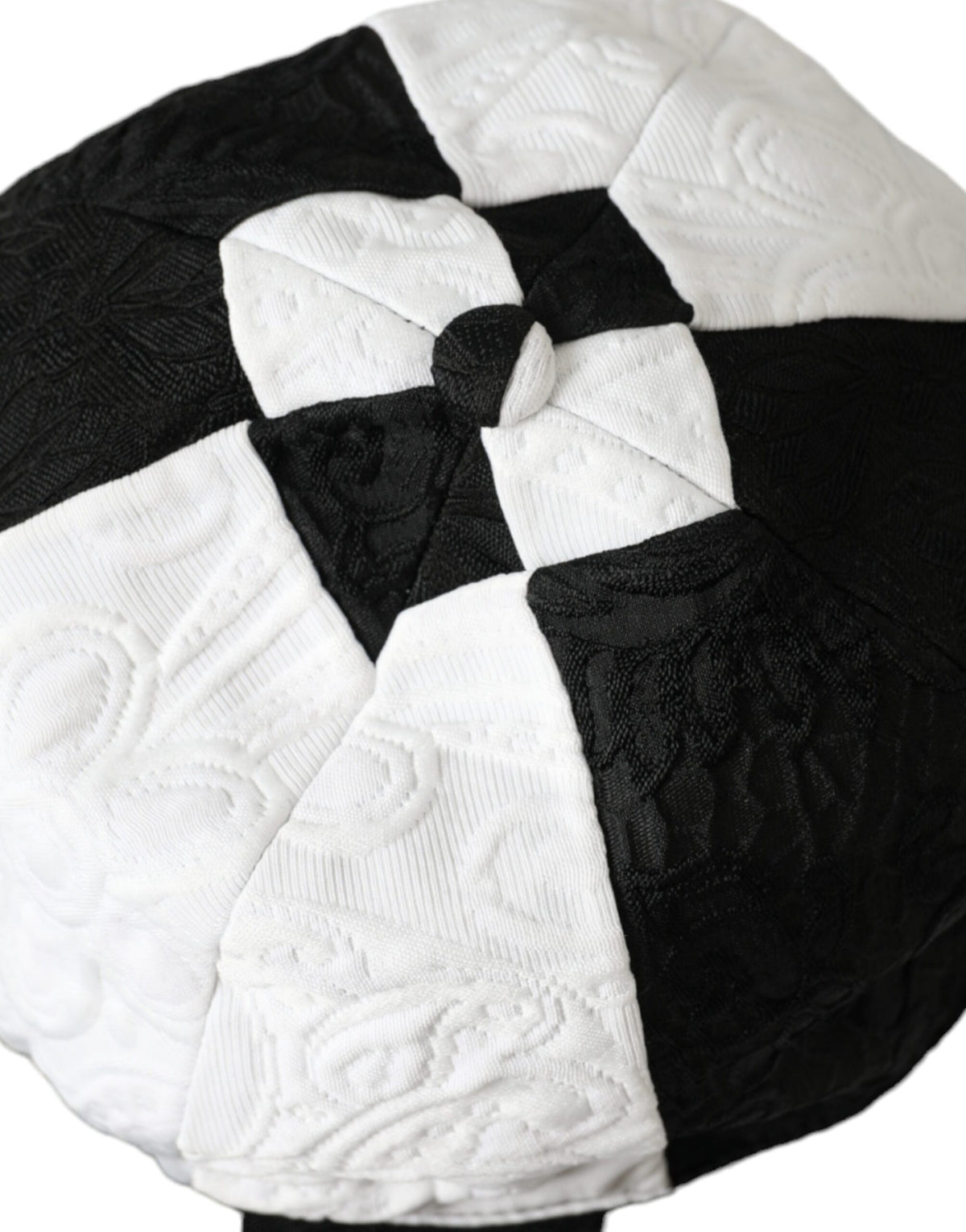 Dolce & Gabbana Black White Checkered Wide Brim Floppy Hat - Eljoys Fashion 