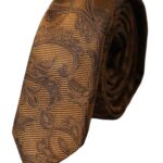 Dolce & Gabbana Brown Floral 100% Silk Adjustable Men Tie Dolce & Gabbana