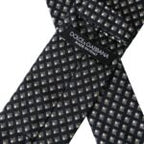Dolce & Gabbana Dark Gray 100% Silk Patterned Adjustable Men Tie