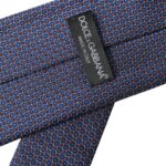 Dolce & Gabbana Navy Blue Silk Patterned Adjustable Men Tie Dolce & Gabbana