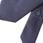 Dolce & Gabbana Navy Blue Silk Patterned Adjustable Men Tie Dolce & Gabbana