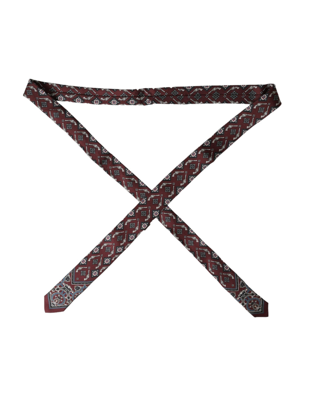 Dolce & Gabbana Bordeaux Printed 100% Silk Adjustable Men Tie - Eljoys Fashion 