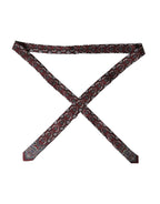 Dolce & Gabbana Bordeaux Printed 100% Silk Adjustable Men Tie - Eljoys Fashion 