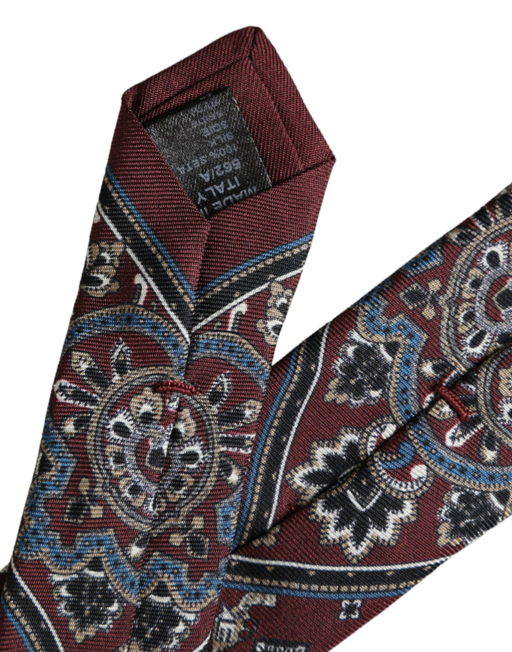Dolce & Gabbana Bordeaux Printed 100% Silk Adjustable Men Tie - Eljoys Fashion 