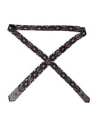 Dolce & Gabbana Black Printed 100% Silk Adjustable Men Tie - Eljoys Fashion 