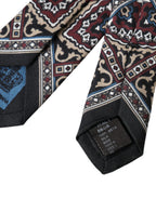Dolce & Gabbana Black Printed 100% Silk Adjustable Men Tie - Eljoys Fashion 