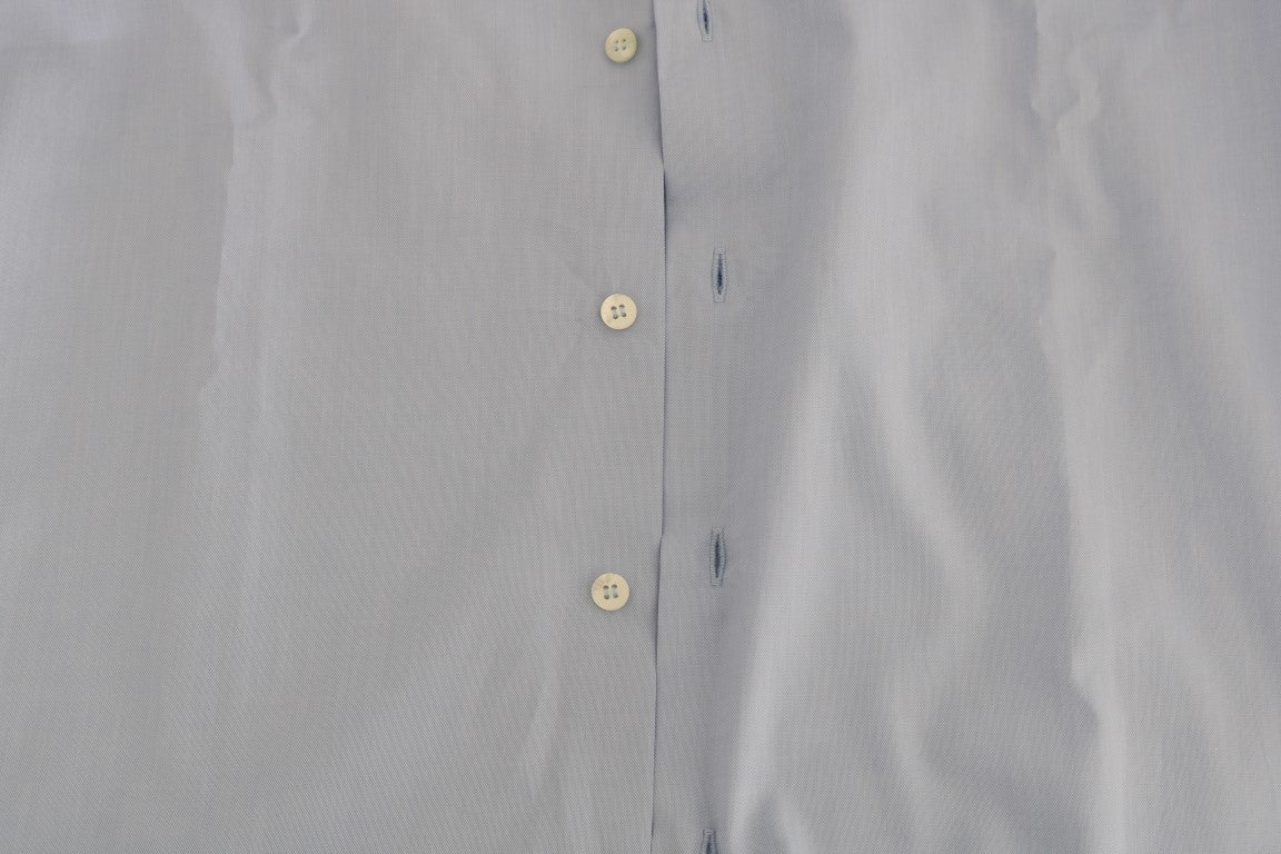 Cavalli Light Blue Cotton Slim Fit Dress Shirt Cavalli