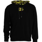 Dolce & Gabbana Black Logo Cotton Hooded Sweatshirt Sweater - Eljoys Fashion 
