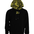 Dolce & Gabbana Black Logo Cotton Hooded Sweatshirt Sweater - Eljoys Fashion 