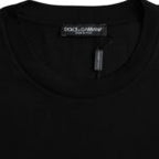 Dolce & Gabbana Black Cotton Round Neck Short Sleeves T-shirt - Eljoys Fashion 