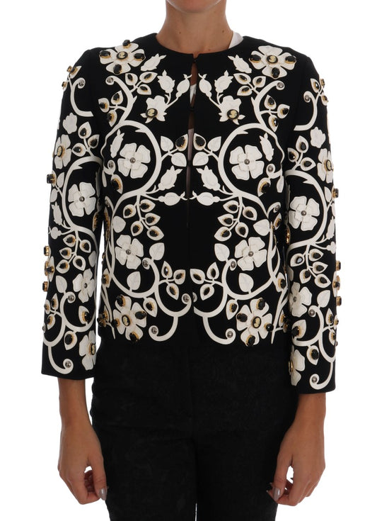 Dolce & Gabbana Black Baroque Floral Crystal Jacket Dolce & Gabbana