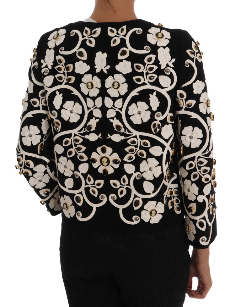 Dolce & Gabbana Black Baroque Floral Crystal Jacket Dolce & Gabbana