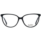Max Mara black plastic glasses frames with sleek design and clear lenses, stylish eyewear for everyday wear.