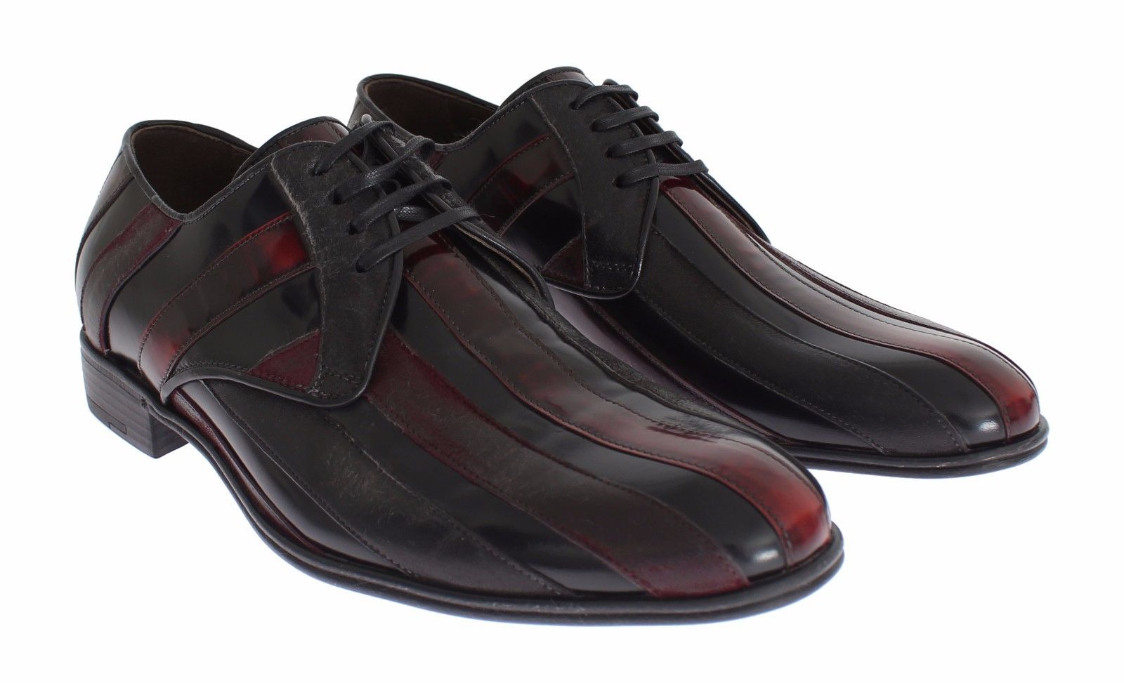 Dolce & Gabbana Black Bordeaux Leather Dress Formal Shoes Dolce & Gabbana