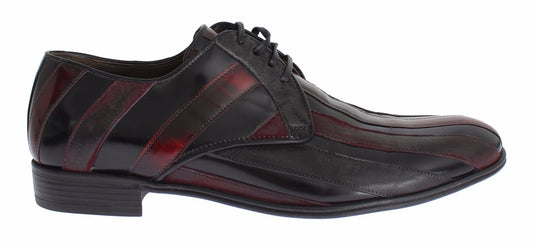 Dolce & Gabbana Black Bordeaux Leather Dress Formal Shoes Dolce & Gabbana