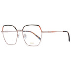 Emilio Pucci rose gold metal glasses frames with sleek design and clear lenses, stylish eyewear accessory.