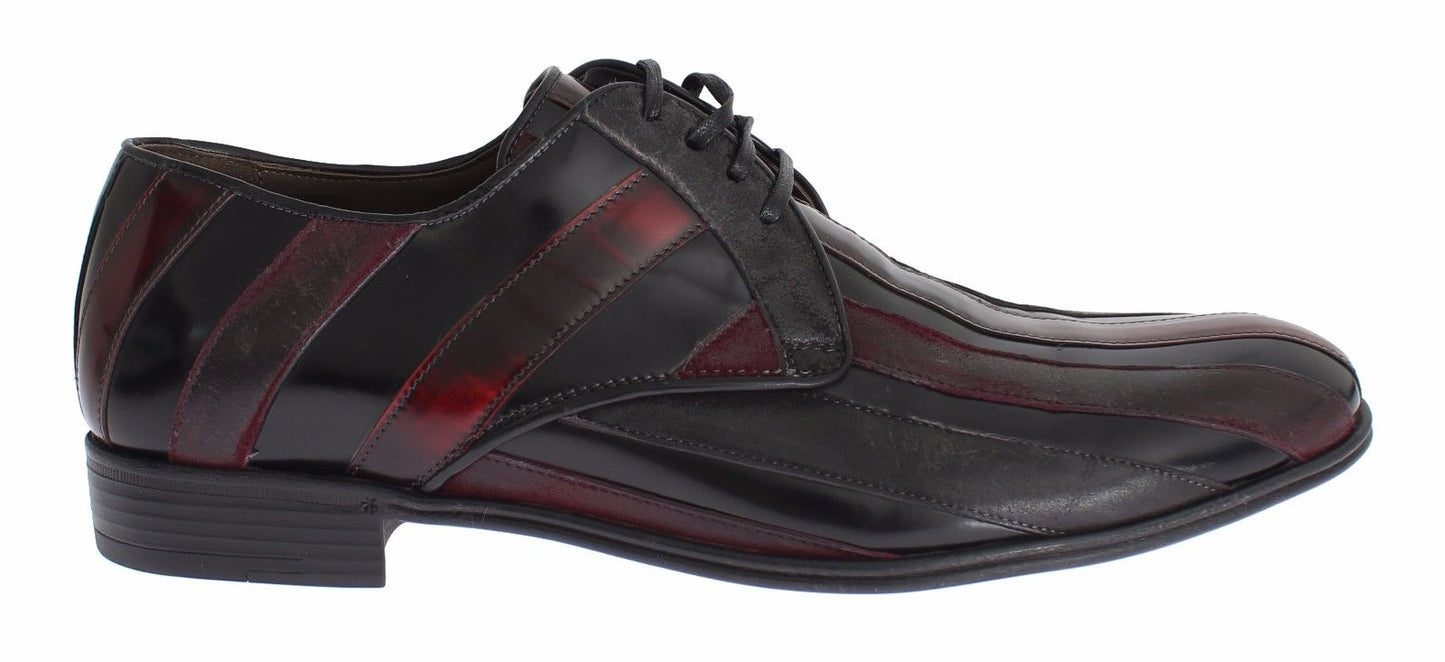 Dolce & Gabbana Black Bordeaux Leather Dress Formal Shoes Dolce & Gabbana