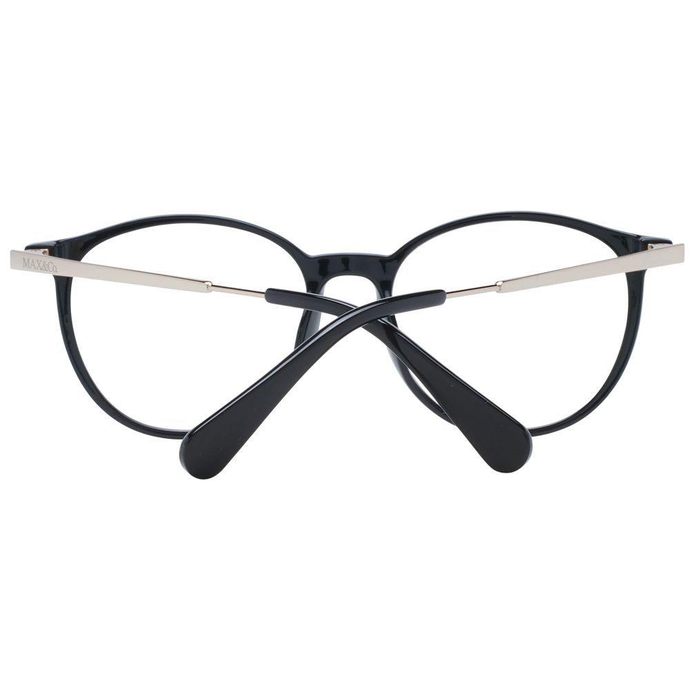 Max & Co black plastic glasses frames with sleek design and clear lenses, stylish eyewear for everyday wear