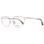 Max Mara rose gold metal glasses frames with sleek design and clear lenses, stylish eyewear for a modern look.