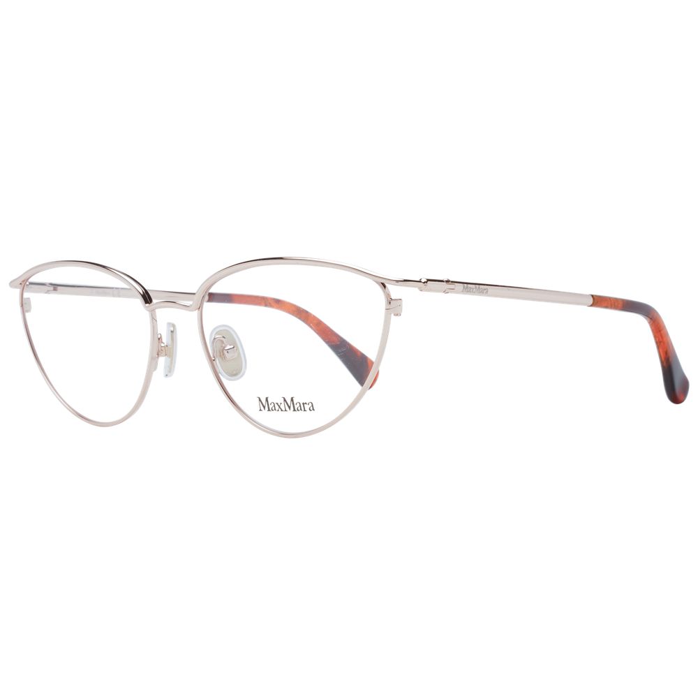 Max Mara rose gold metal glasses frames with sleek design and clear lenses, stylish eyewear for a modern look.