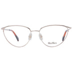 Max Mara rose gold metal glasses frames with clear lenses and sleek design for stylish eyewear.