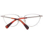 Max Mara rose gold metal glasses frames with sleek design and clear lenses, stylish eyewear accessory.