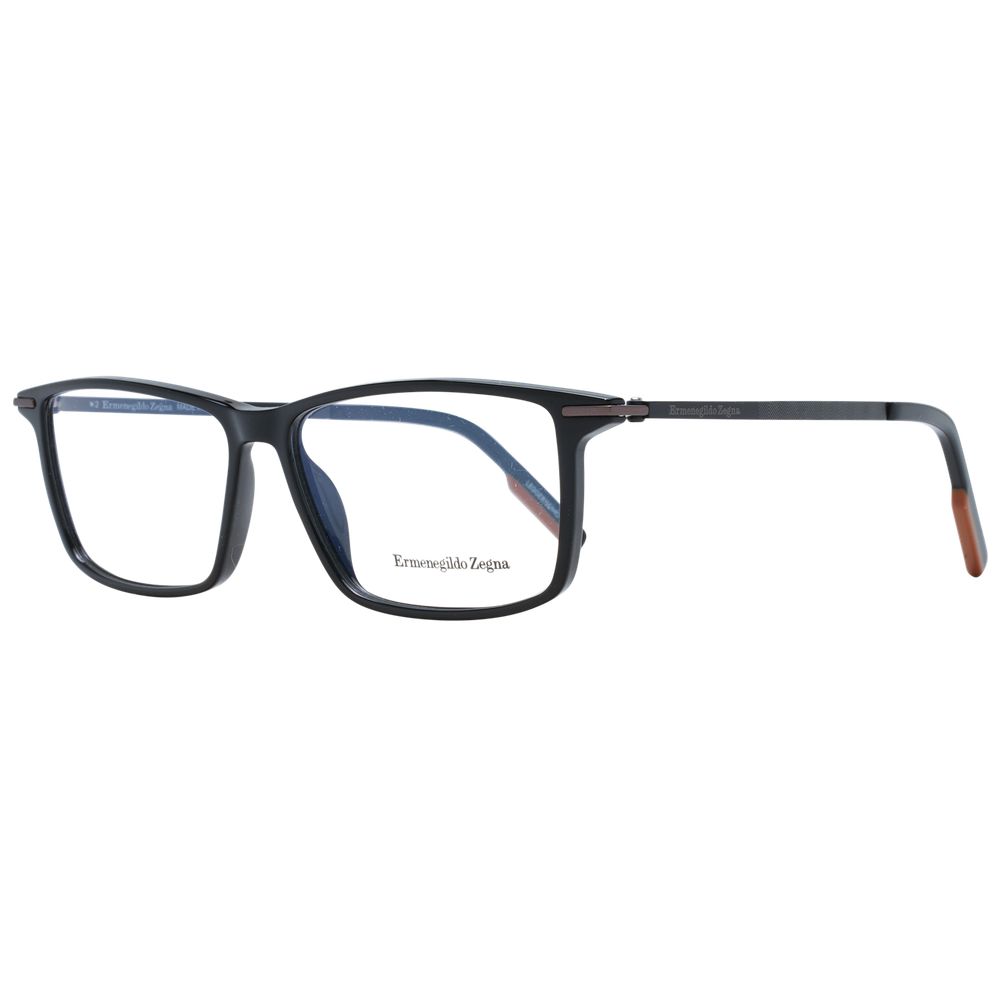 Ermenegildo Zegna Black Plastic Glasses Frames