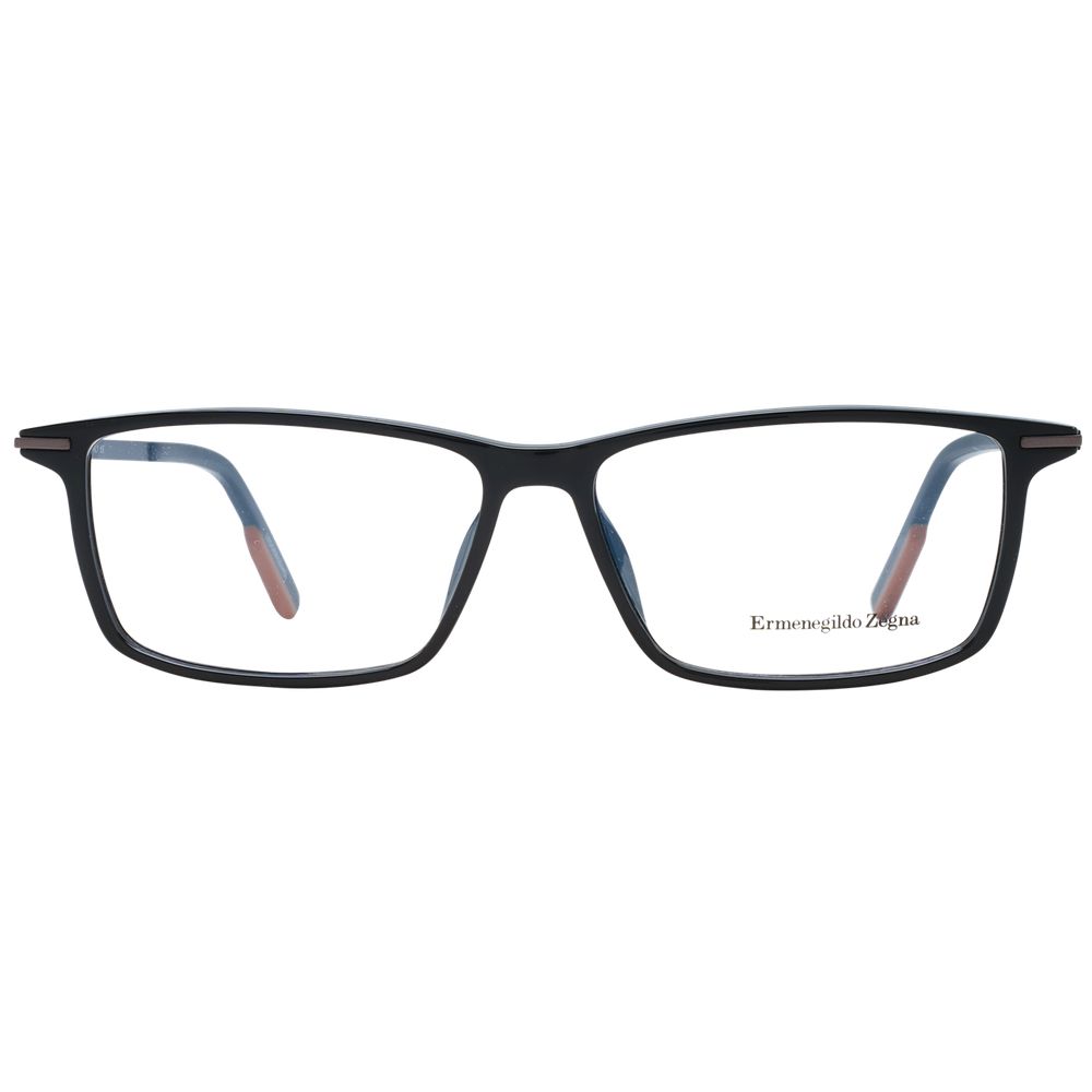 Ermenegildo Zegna Black Plastic Glasses Frames