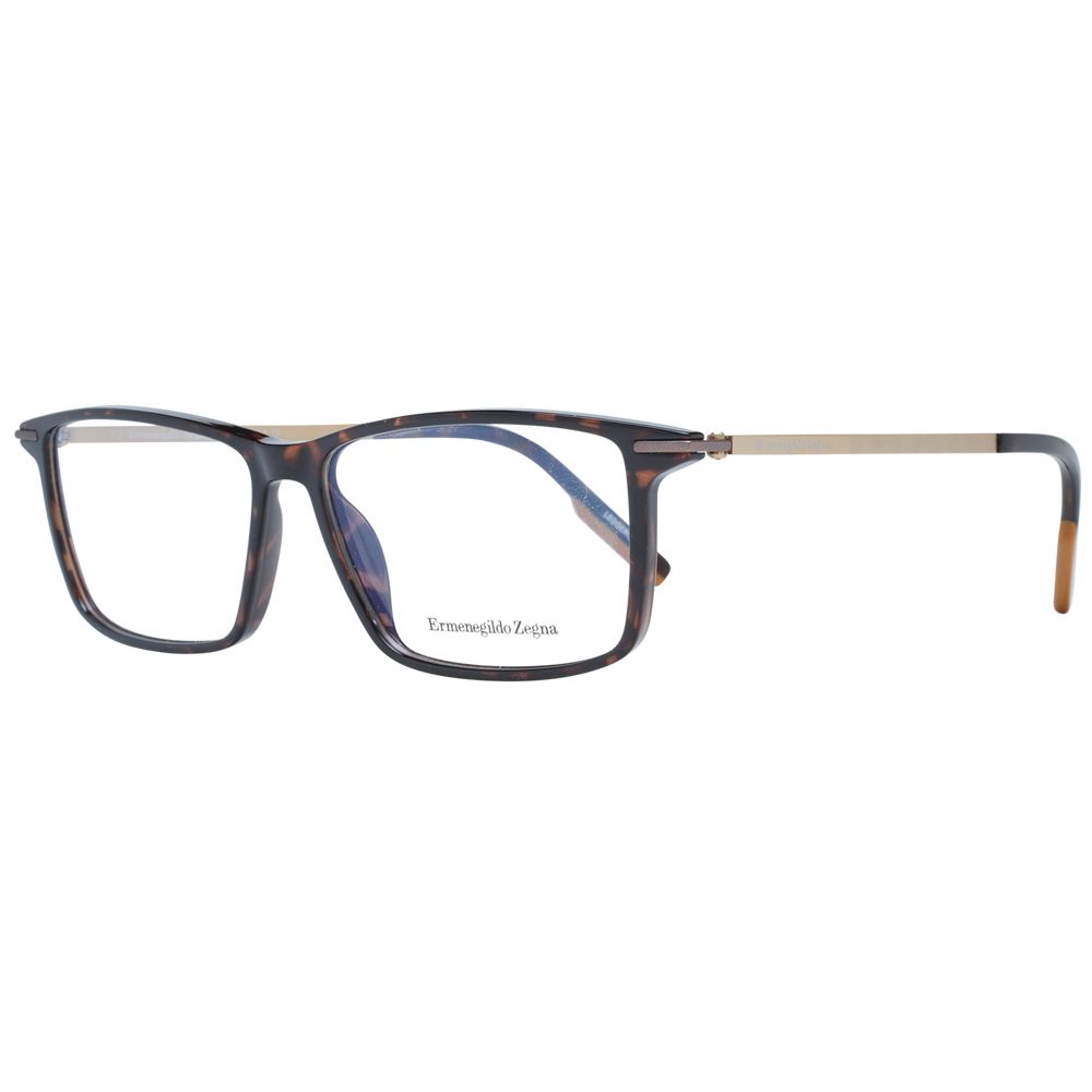 Ermenegildo Zegna Brown Plastic Glasses Frames