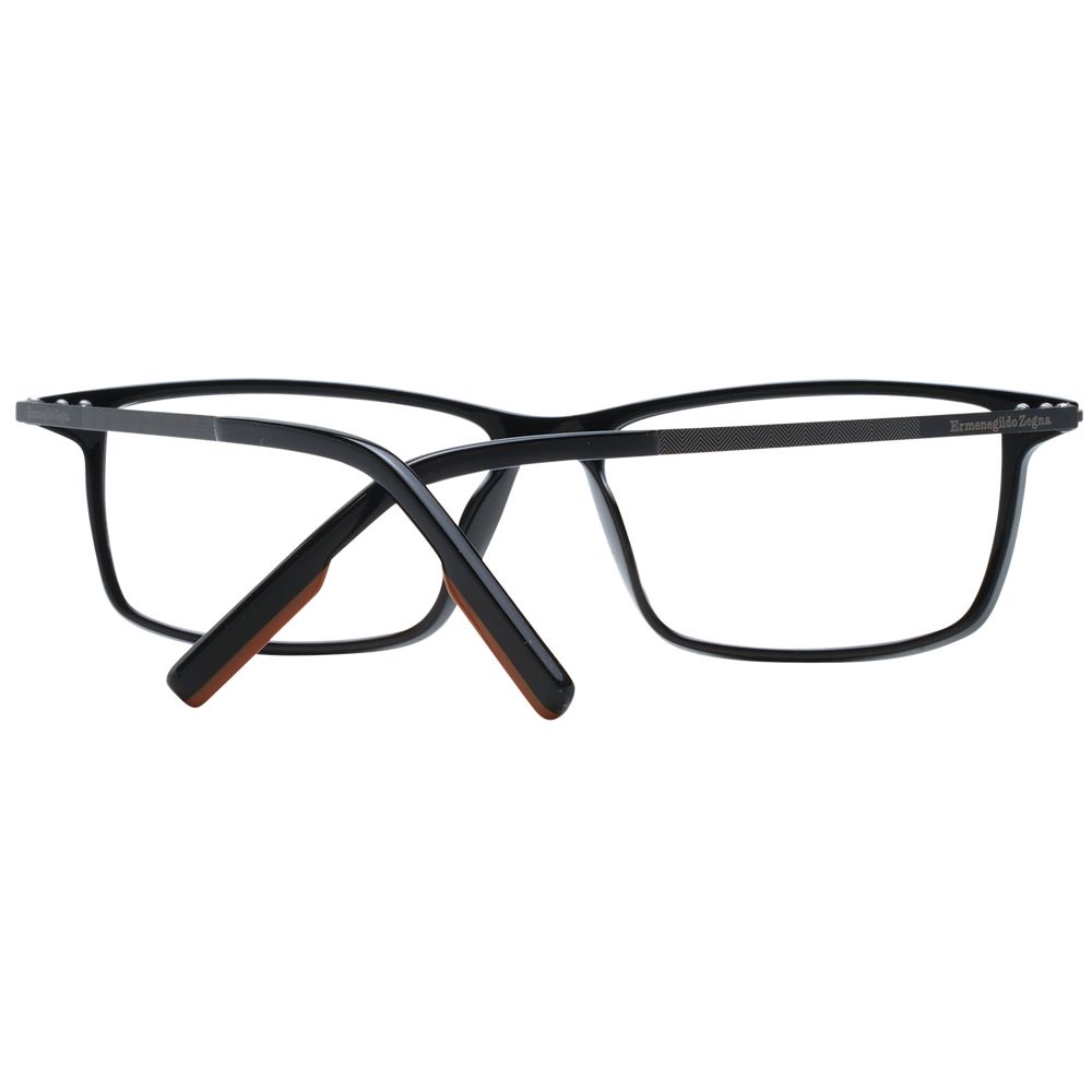 Ermenegildo Zegna Black Plastic Glasses Frames