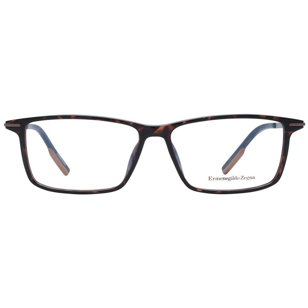 Ermenegildo Zegna Brown Plastic Glasses Frames