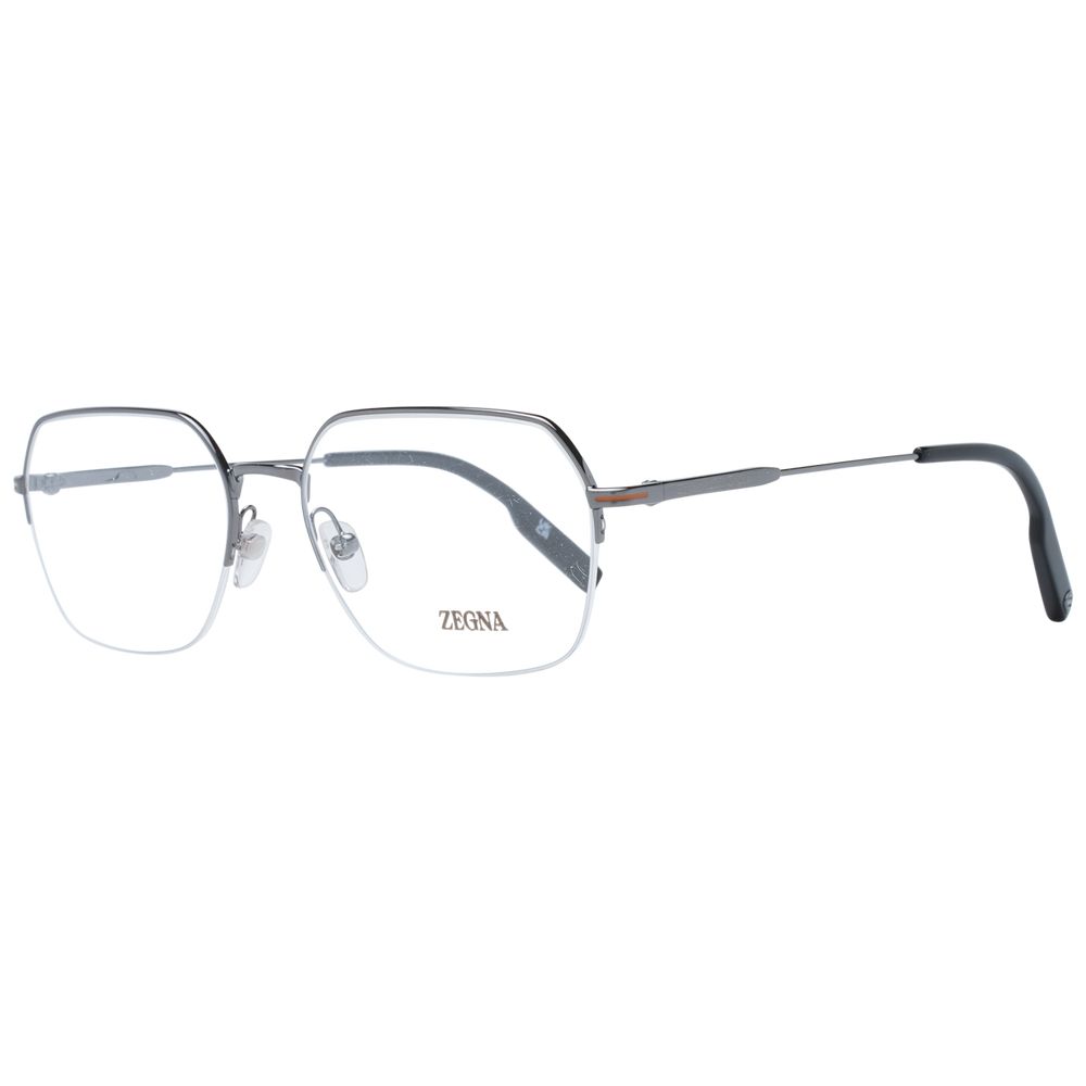 Ermenegildo Zegna Gray Metal Glasses Frames