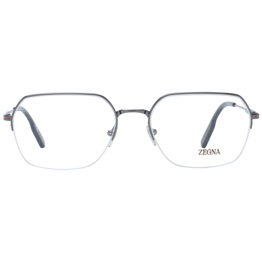Ermenegildo Zegna Gray Metal Glasses Frames