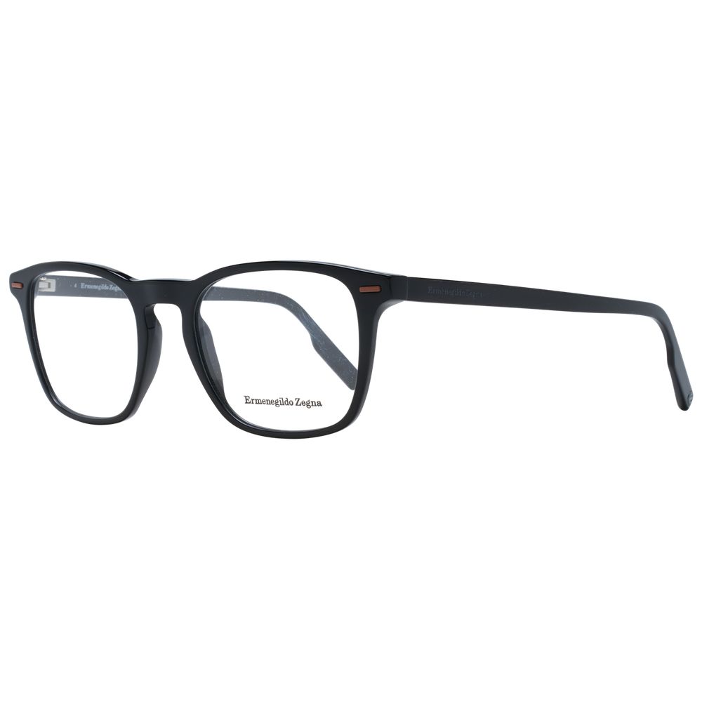 Ermenegildo Zegna Black Plastic Glasses Frames