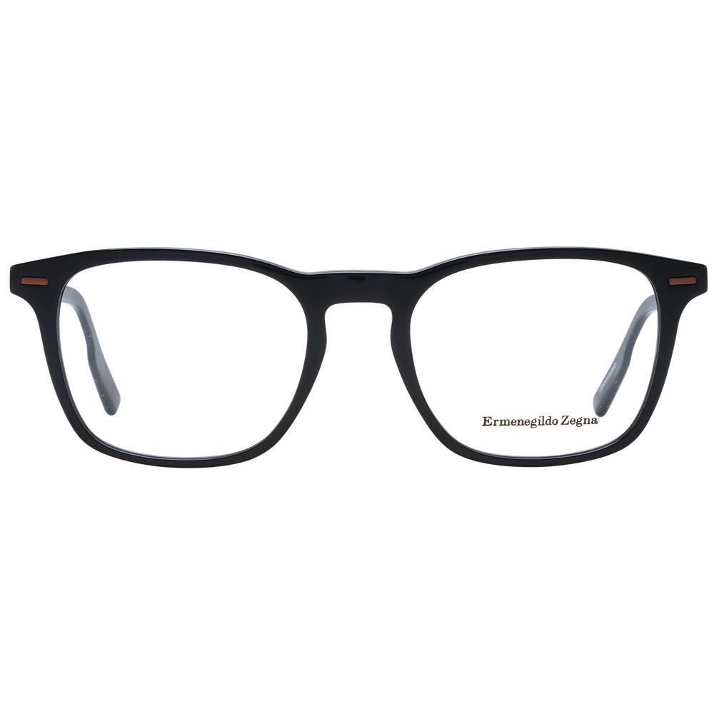 Ermenegildo Zegna Black Plastic Glasses Frames
