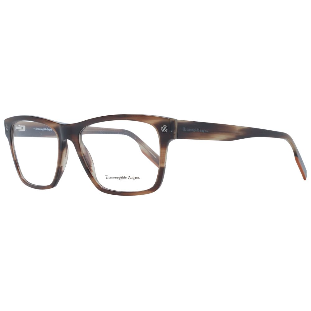 Ermenegildo Zegna Brown Plastic Glasses Frames