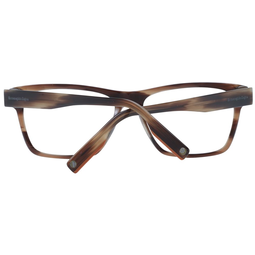 Ermenegildo Zegna Brown Plastic Glasses Frames